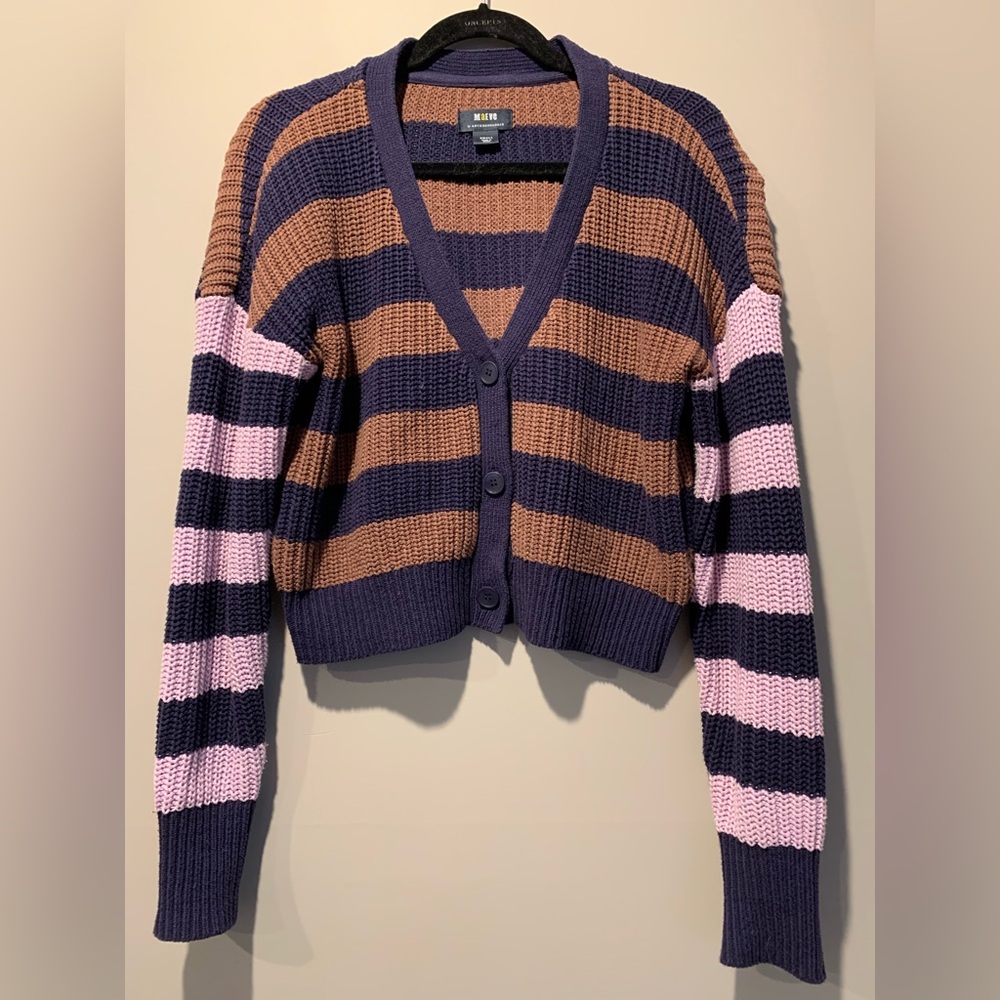 Maeve Anthropologie Annie Striped Cardigan Sweater Size S